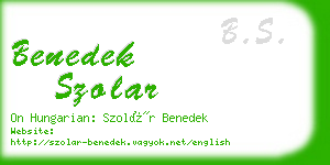 benedek szolar business card